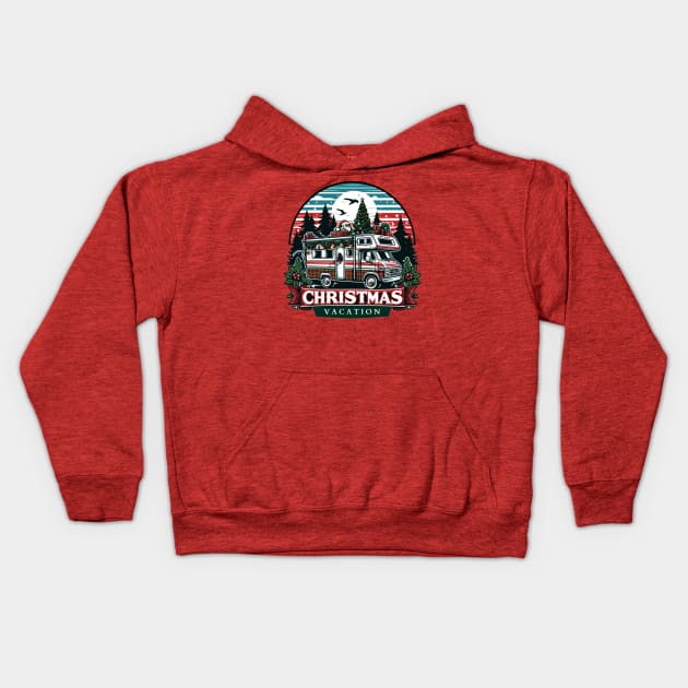 Christmas Vacation Kids Hoodie by AlephArt